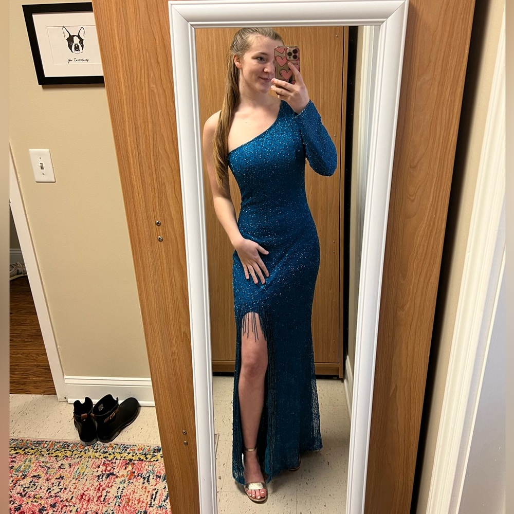 Blue beaded formal dress size 4